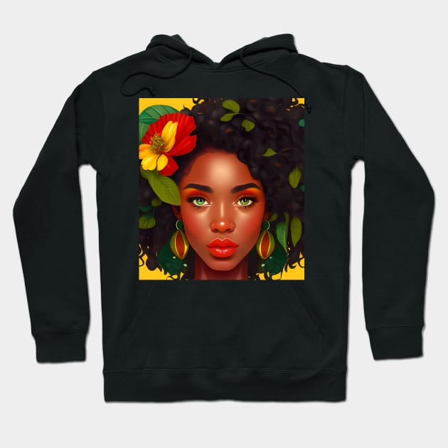 Black Queen History Month Afro American Pride T-Shirt Hoodie by Rochelle Lee Elliott